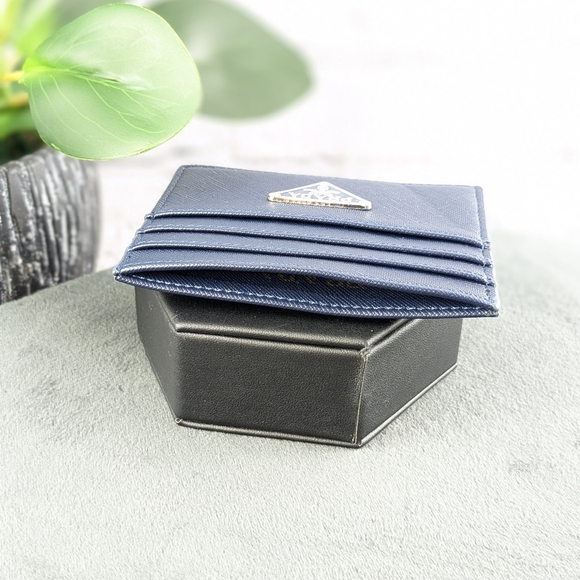 Prada front pocket wallet card case, navy blue - Picture 13 of 14